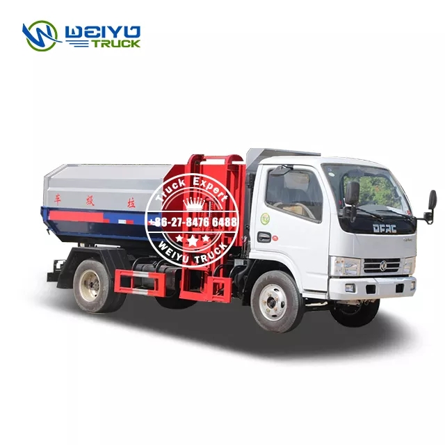 Dongfeng 5CBM camion à ordures d'élimination des déchets avec système de chargement hydraulique 